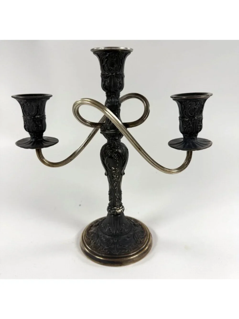 Vintage Wm Rogers Silverplate Triple Star Eagle Candle Holder 10